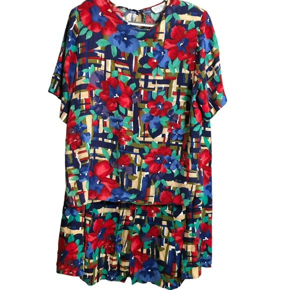 Vtg Cristin Stevens Blouse w/Skirt Sz 18 Golden Girls GrandmaCore - Picture 5 of 11